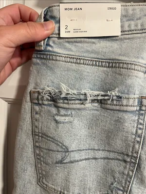American Eagle Super High-Rise Mom Jean Strigid Size 2 NWT thumbnail 4