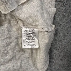 Umgee Short Sleeve Cut Off Tee Shirt Women's Large Linen Blend High Low Top thumbnail 6