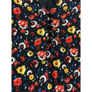 Sézane Carmen Black Floral Poppy Mini Flowy Dress Size 36 / 4 / Small thumbnail 6
