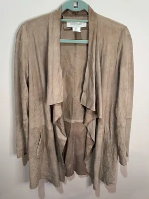 GERARD DAREL GOAT Suede Jacket‎ Longline Coat 38 thumbnail 1