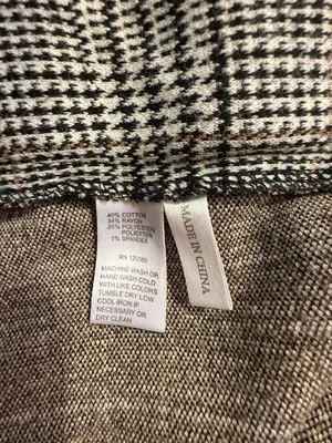 Amanda+ Chelsea Plaid Straight-Leg Dress Pants in Black and White thumbnail 7