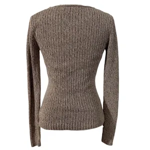 Vintage 90s‎ Guide Series Women Small Tan Speckled Knit Cotton Sweater Classic thumbnail 4