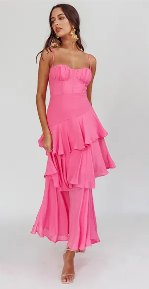 Selfie Leslie Dress Maxi Pink thumbnail 1