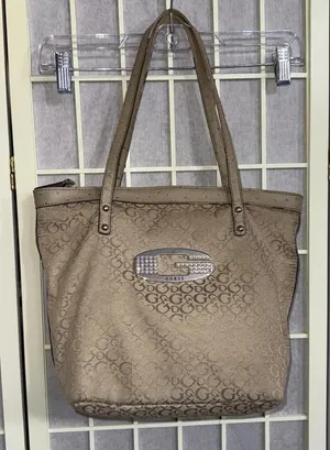 Vintage Guess Purse Y2K Monogram Logo Beige Tan‎ Hand Bag thumbnail 1