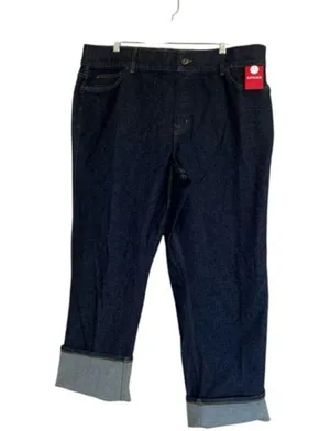 NWT Spanx Cuffed Straight Leg Jeans in Raw Indigo Size 3X thumbnail 6