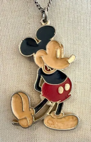 Vintage Walt Disney Productions Mickey Mouse Pendant Necklace thumbnail 1