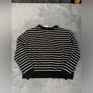 NWT Zara knit Black and White Striped Sweater medium thumbnail 9