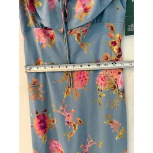 Wild Fable Slate Blue Floral‎ Ruffle Maxi Dress Womens Medium NWT thumbnail 5