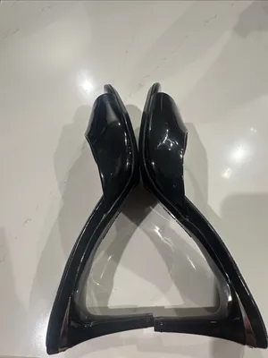 Calvin Klein shiny black slide heel kitten heels size 9 thumbnail 3