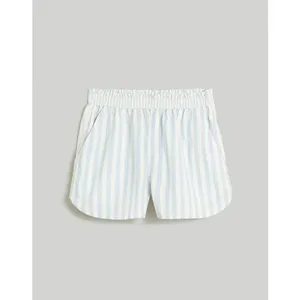 Madewell Pull On Boxer Style Lounge Shorts Blue Stripe Womens Large NEW thumbnail 9