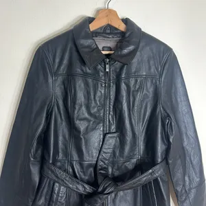 Wilson's leather thinsulate black leather Collared Zip Front Pockets‎ jacket L thumbnail 2