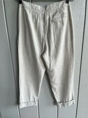 Aritzia Wilfred Linen Blend Cropped Trousers in Cream Size S thumbnail 8