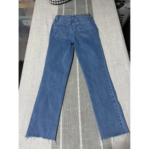 Paige Womens Size‎ 25 High Rise Slim Straight Raw Hem Blue Denim Jeans thumbnail 5