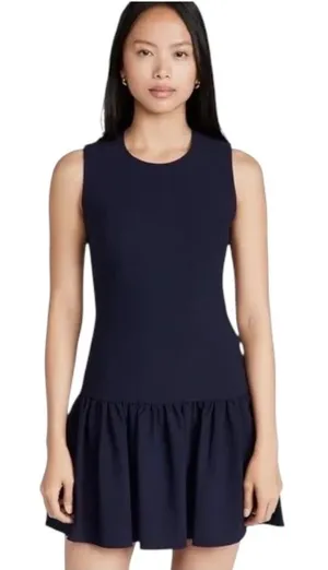 Black Halo Dress Women‎ 0 Navy Blue Sleeveless Marlee Flounce Hem A Line Mini thumbnail 1