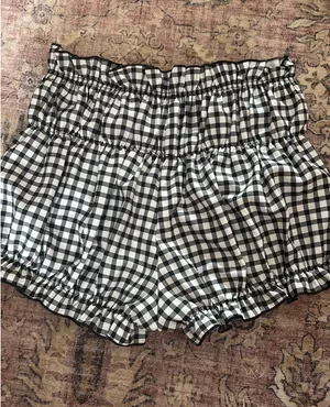 Amazon Gingham Bloomer Ruffle Black and White Shorts Multiple thumbnail 3