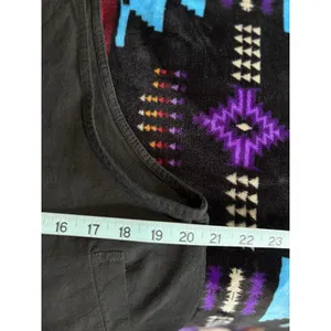 Coeur De Vague Black Overalls Adj Straps Size‎ L Pockets Wide Crop Leg Cotton thumbnail 4
