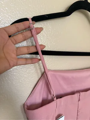Windsor Pink Rhinestone Bodycon Mini Dress S Y2K Party Cocktail Spaghetti Strap thumbnail 5