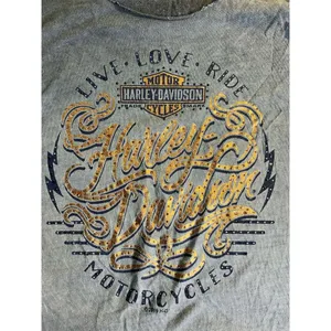 Harley-Davidson Women's Embellished Tank Top XL Gray Motorcycle Theme thumbnail 4