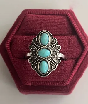&merci Vintage Bohemian Design Faux Turquoise Statement Ring Size 7 NWT thumbnail 1