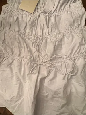SABO‎ Joslin Ruched Drawstring Mini Dress White Size 6 thumbnail 3
