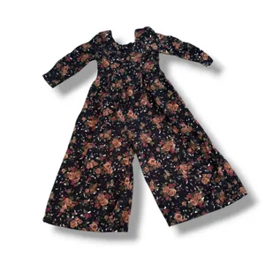 Vintage All That Jazz Dark Floral Rayon Cropped Jumpsuit 90s Grunge Romantic thumbnail 7