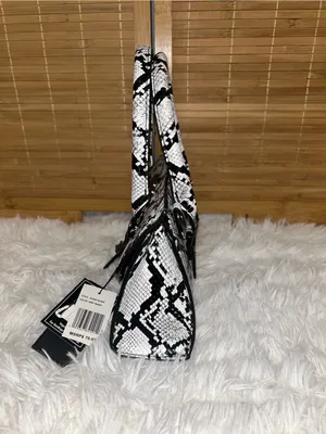 Ed Hardy Handbag Grey Snakeskin Charms Detachable cross body Strap purse NWT thumbnail 4