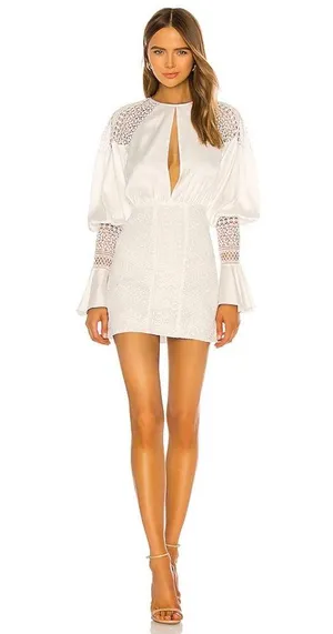 Revolve x Michael Costello Shandy white mini dress thumbnail 2