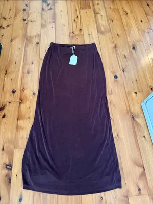 Isla south moon under NWT large Stretch Maxi Skirt in Dark Brown thumbnail 9