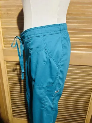 Greys Anatomy by Barco Womens Scrub Pants Blue L Solid Woven Poly/Rayon thumbnail 6