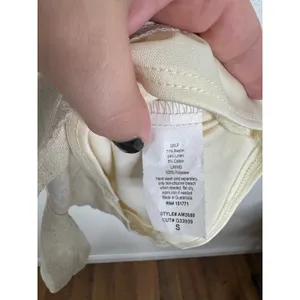 Baltic Born Oatmeal Beige Linen Blend Button Front‎ Romper Small AM2680 thumbnail 5