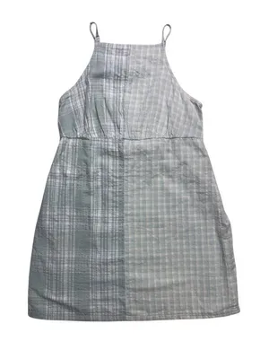 American Eagle‎ Mini Dress Womens M Green NWT Mixed Gingham Plaid Linen Blend thumbnail 1