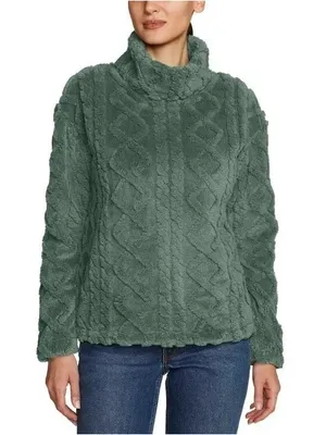 Eddie Bauer Cozy Plush Mock Neck Sweater - Sage Green thumbnail 1