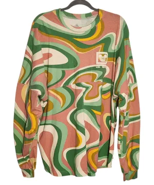 Disney Green and Pink Print Walt Disney World Oversized Jersey Tee Size XL thumbnail 1