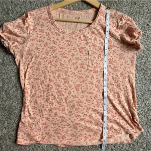 🦋 a.n.a Orange Floral Short Sleeve Tee Casual Summer Medium thumbnail 6