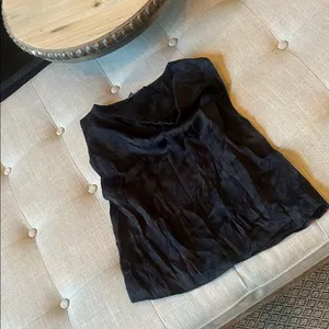 Zara Black Satin Floral Embossed Cowl Neck Blouse Size XS thumbnail 2