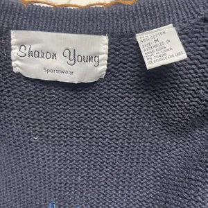 VTG Sharon Young Barn Fall Design Sweater Cardigan Sz Medium Cottagecore thumbnail 6
