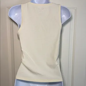 American Eagle Ribbed Off White Tank thumbnail 2