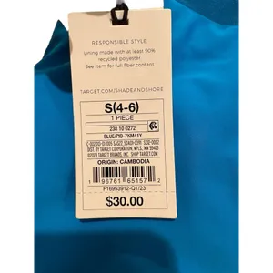 NWT Target Shade & Shore Small (4-6) Strapless Blue One Piece Swimsuit Cheeky thumbnail 8