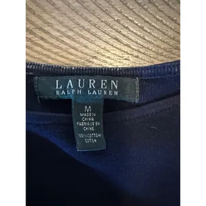 Lauren Ralph Lauren‎ Striped Nautical Boatneck Top – Lace-up Sleeves – Medium thumbnail 4