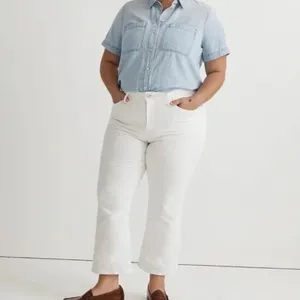 Madewell Mid-rise Kick Out Crop‎ Jeans White 33 thumbnail 2
