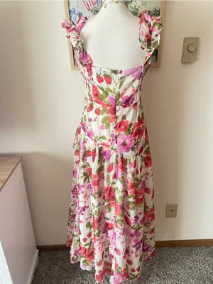 Abercrombie & Fitch Floral Drama Ruffle High Low Maxi Dress Medium thumbnail 5