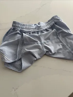 Lululemon Hotty Hot Low-Rise Short 4"‎ Gravel Dust Pastel Blue Size 8 thumbnail 6