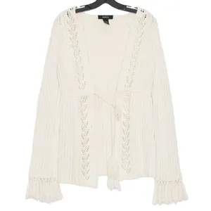 Express Cardigan Sweater‎ Boho Cottage Minimalist Coastal Romantic Ivory Medium thumbnail 1