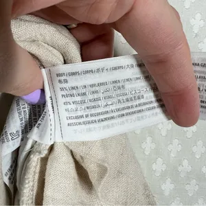 Abercrombie & Fitch Cream Linen Blend High Rise‎ Belted Shorts thumbnail 7