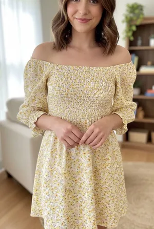 Hollister Smocked Floral mini Dress thumbnail 1