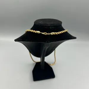 Heavy Gold Tone Rope Chain Necklace 24.5g 22-24” Unisex thumbnail 5