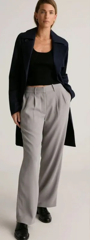 Quince Stretch Crepe Pleated Wide Leg Pants thumbnail 1