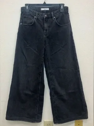 MNG High Rise Black Wide-Leg Jeans Non Distressed size 2 #730 thumbnail 1