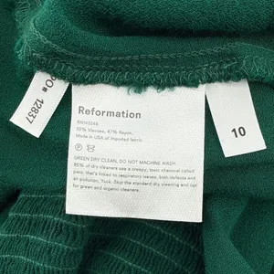 Reformation Emerald Green Reford Off The Shoulder Slit Maxi Dress Size 10 thumbnail 8