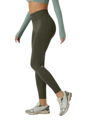 Halara OneForm Seamless Flow Mid Rise Tummy Control Leggings Green Small NEW thumbnail 1